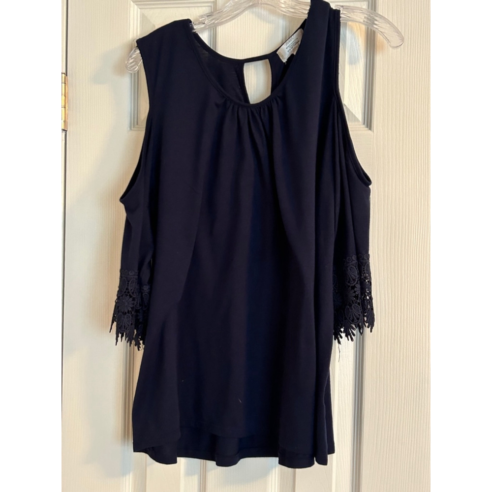 🔵Shannon Ford 3/4 sleeve Top, 2X Navy Blue